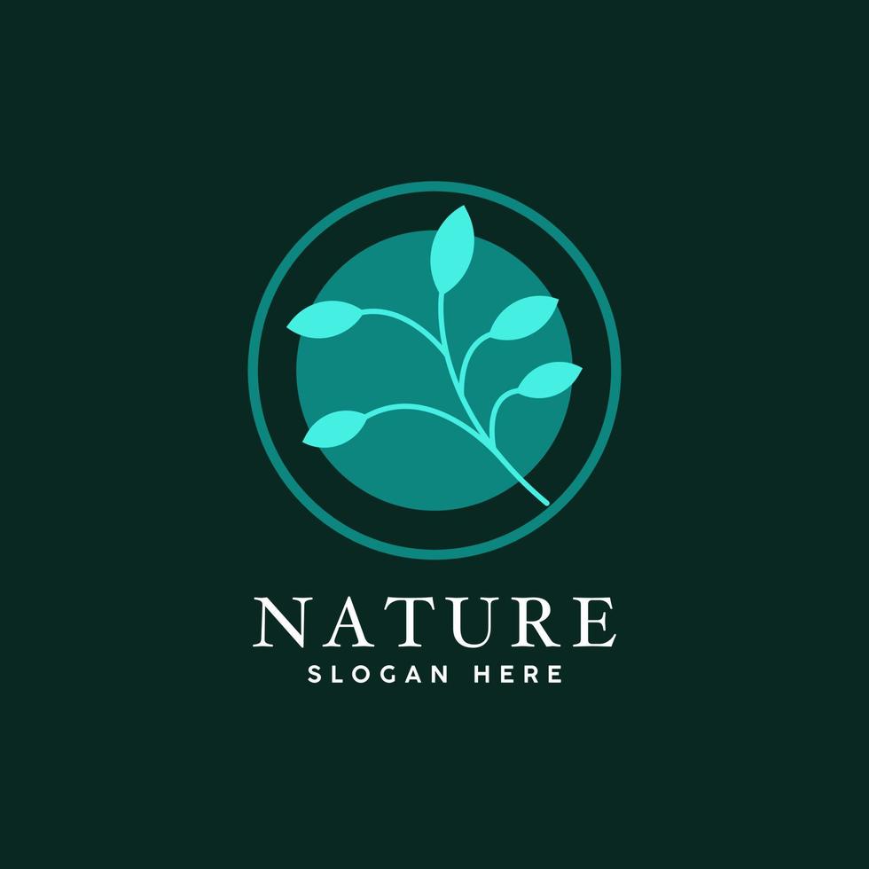 naturaleza hoja verde logo icono, natural producto logo diseño vector modelo