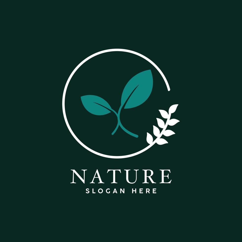 naturaleza hoja verde logo icono, natural producto logo diseño vector modelo