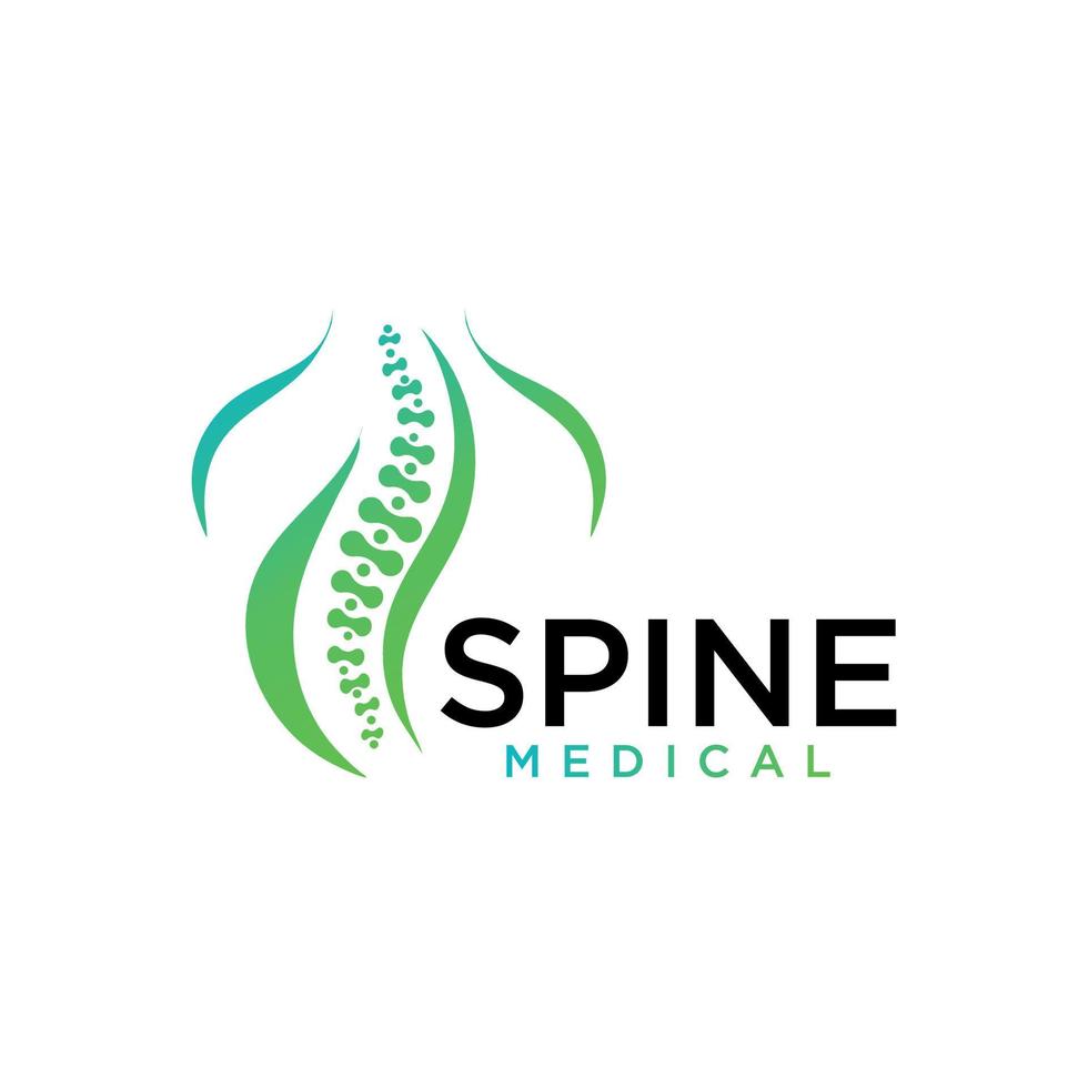 Spine logo design, Medical Chiropractic Logo In White Isolated Background, Chiropractic Logo Template Design Vector, Emblem, Design Concept, Creative Symbol, Icon vector