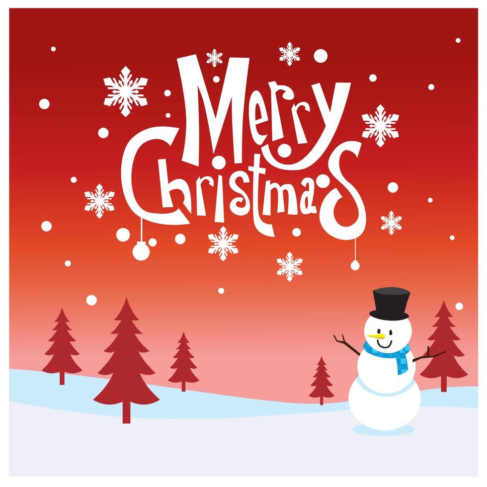 merry christmas greeting card vector