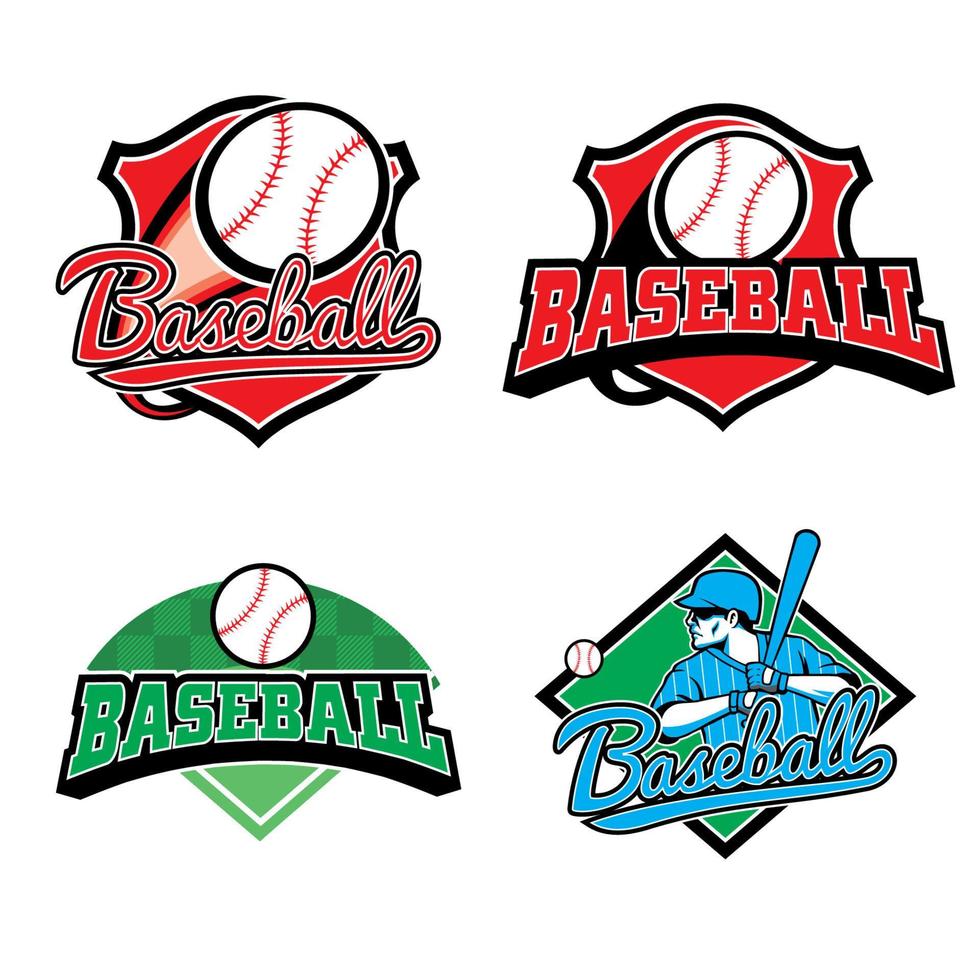 baseball emblem badge set vector