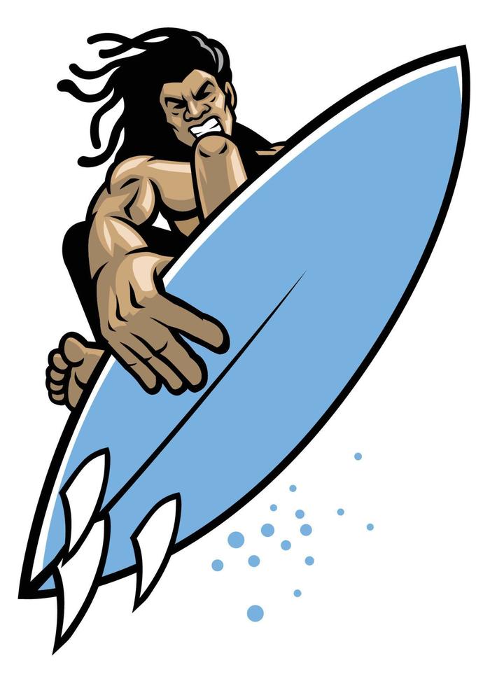 surfer in action vector