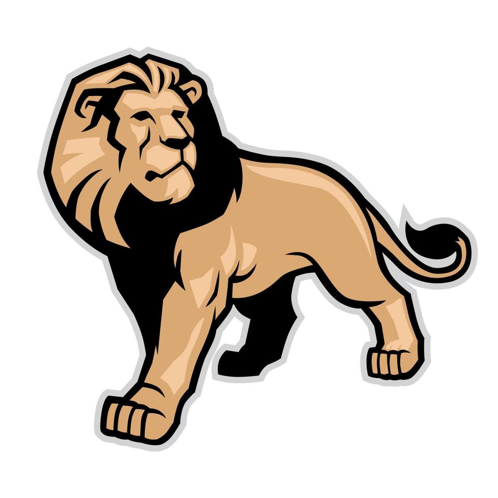 lion mascot walking pride vector
