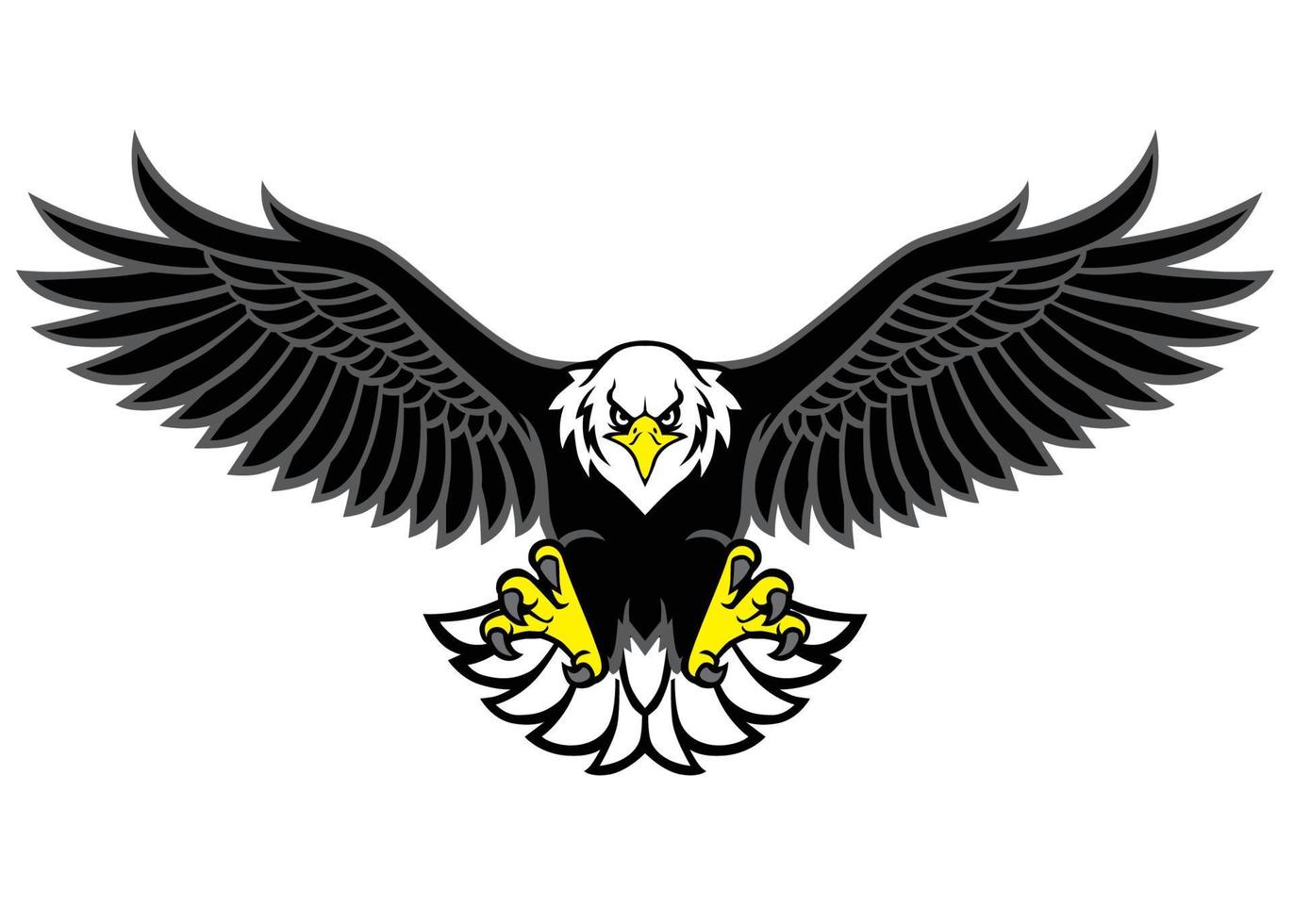 mascota águila extendió las alas vector