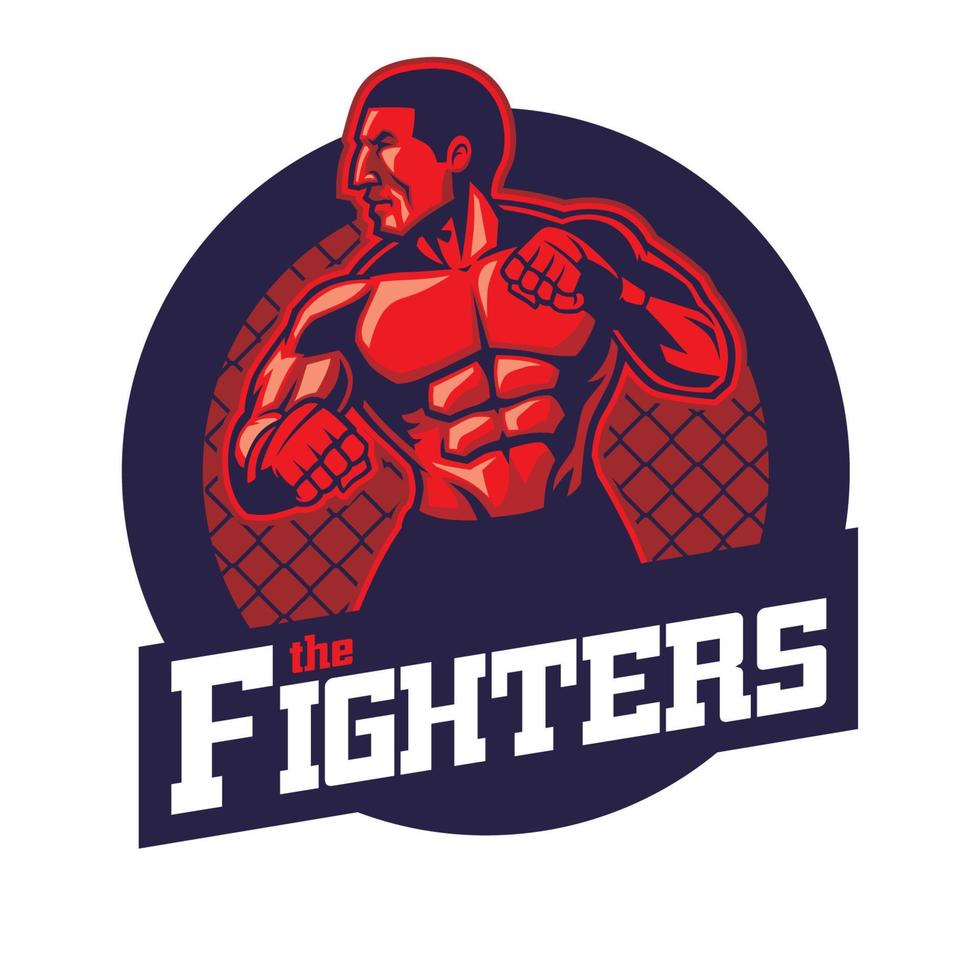 diseño de luchador mma vector