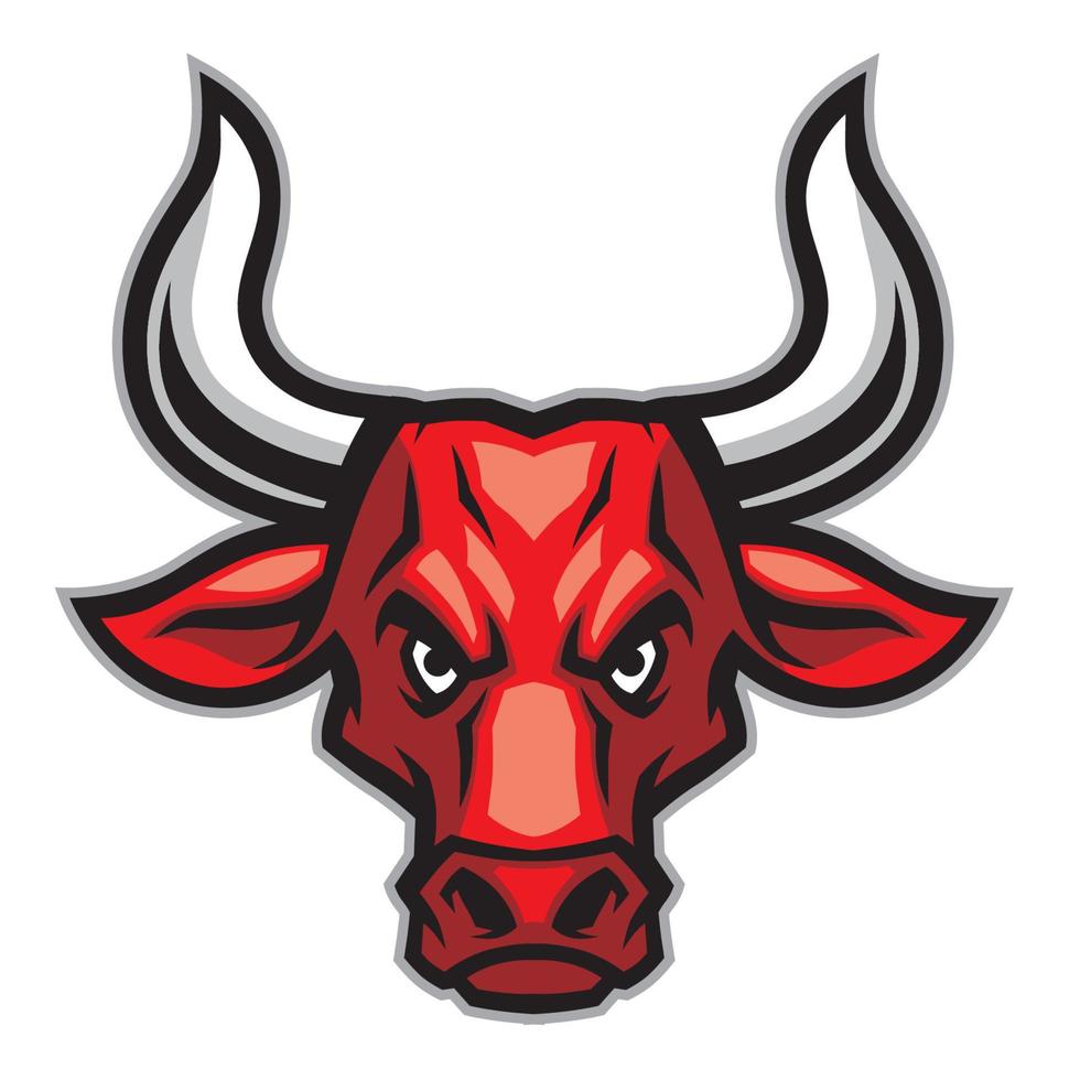 angry bull head mascot vector