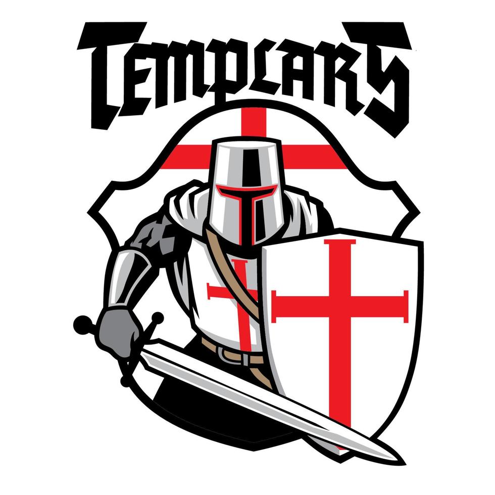 templar knight mascot vector