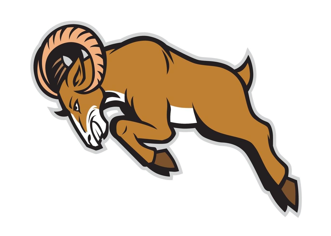 charging ram mascot vector