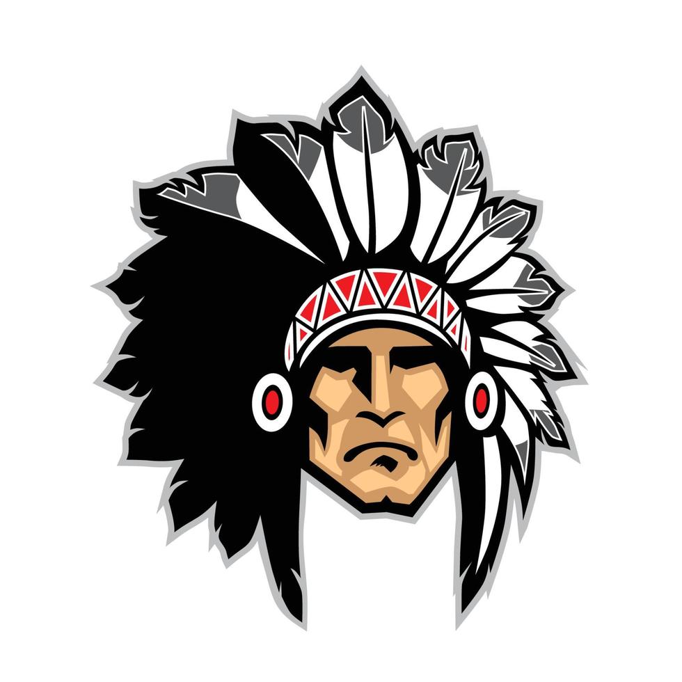 indian head mascot vector