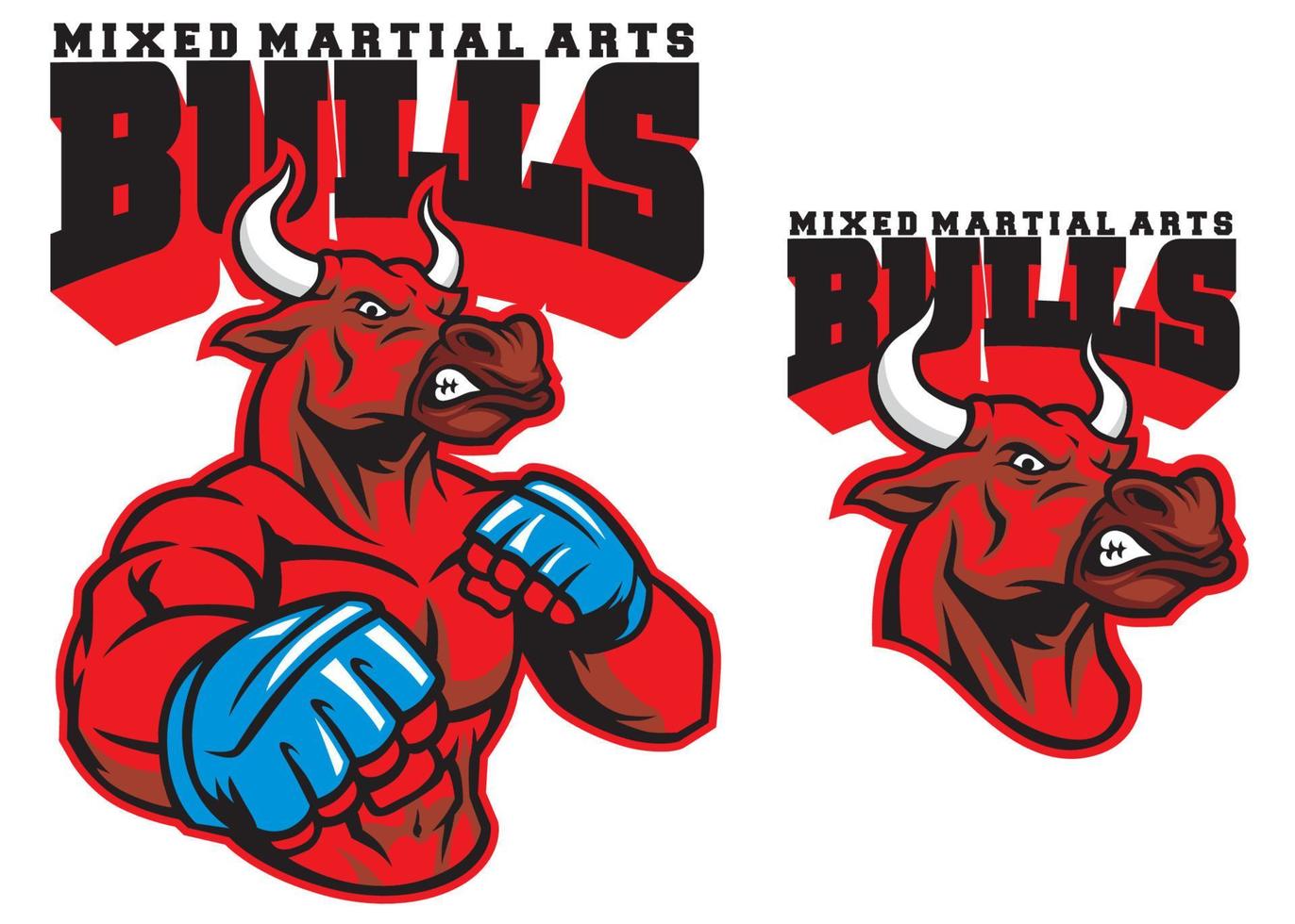 MMA fighter bull vector
