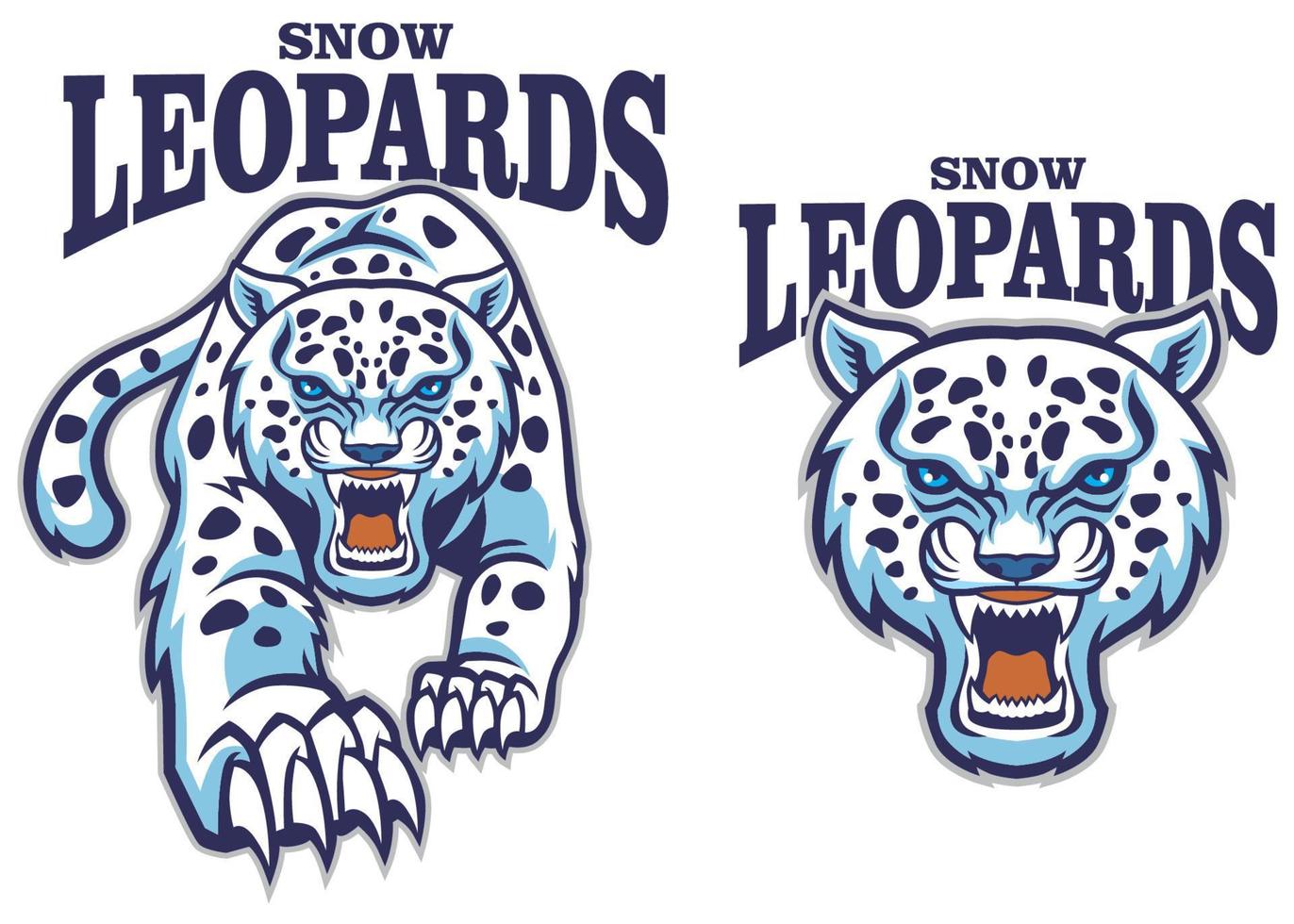 snow leopard mascot vector