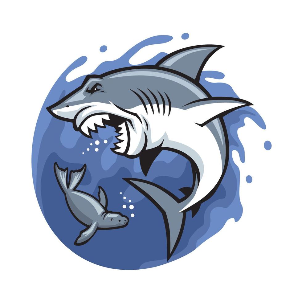 shark chase the seal vector