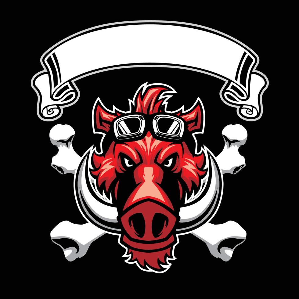 wild hogs head vintage style vector