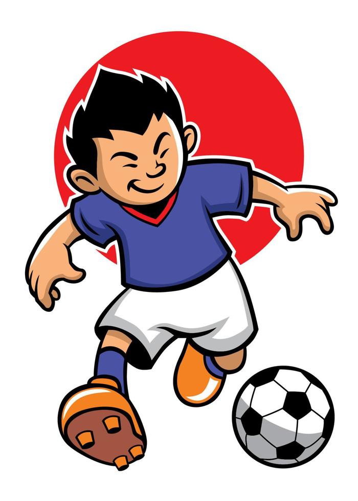 Japón fútbol jugador con Japón bandera antecedentes vector