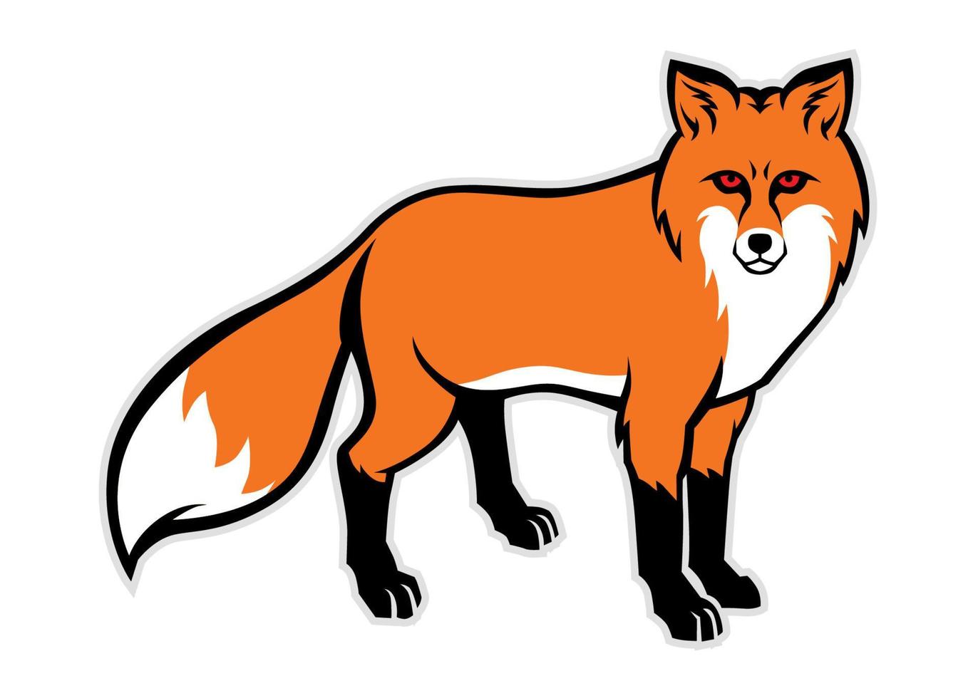 fox sport mascot logo style vector