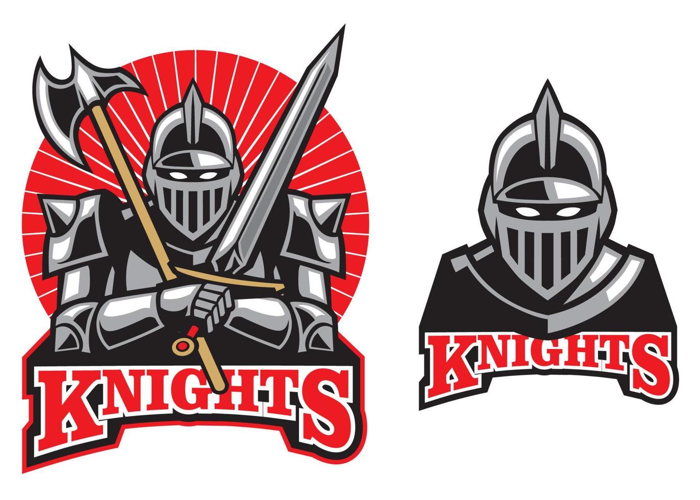medieval knight mascot vector