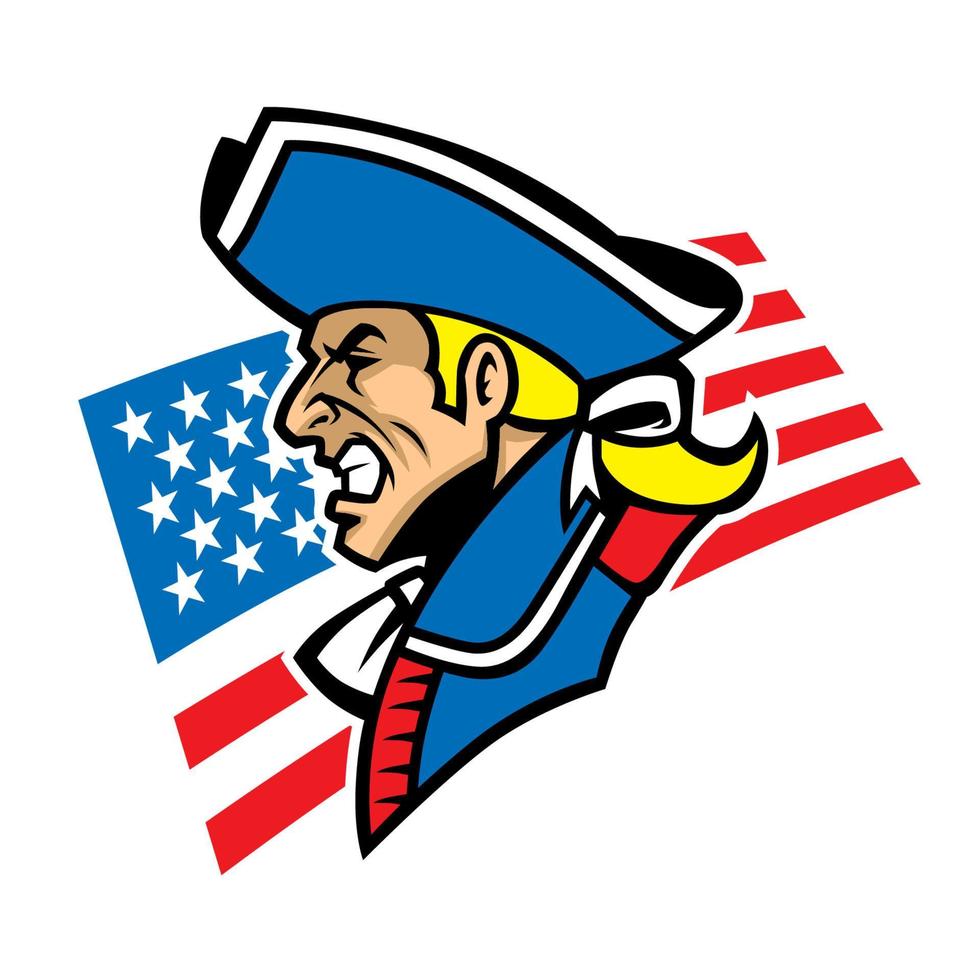 patriota mascota deporte logo estilo vector