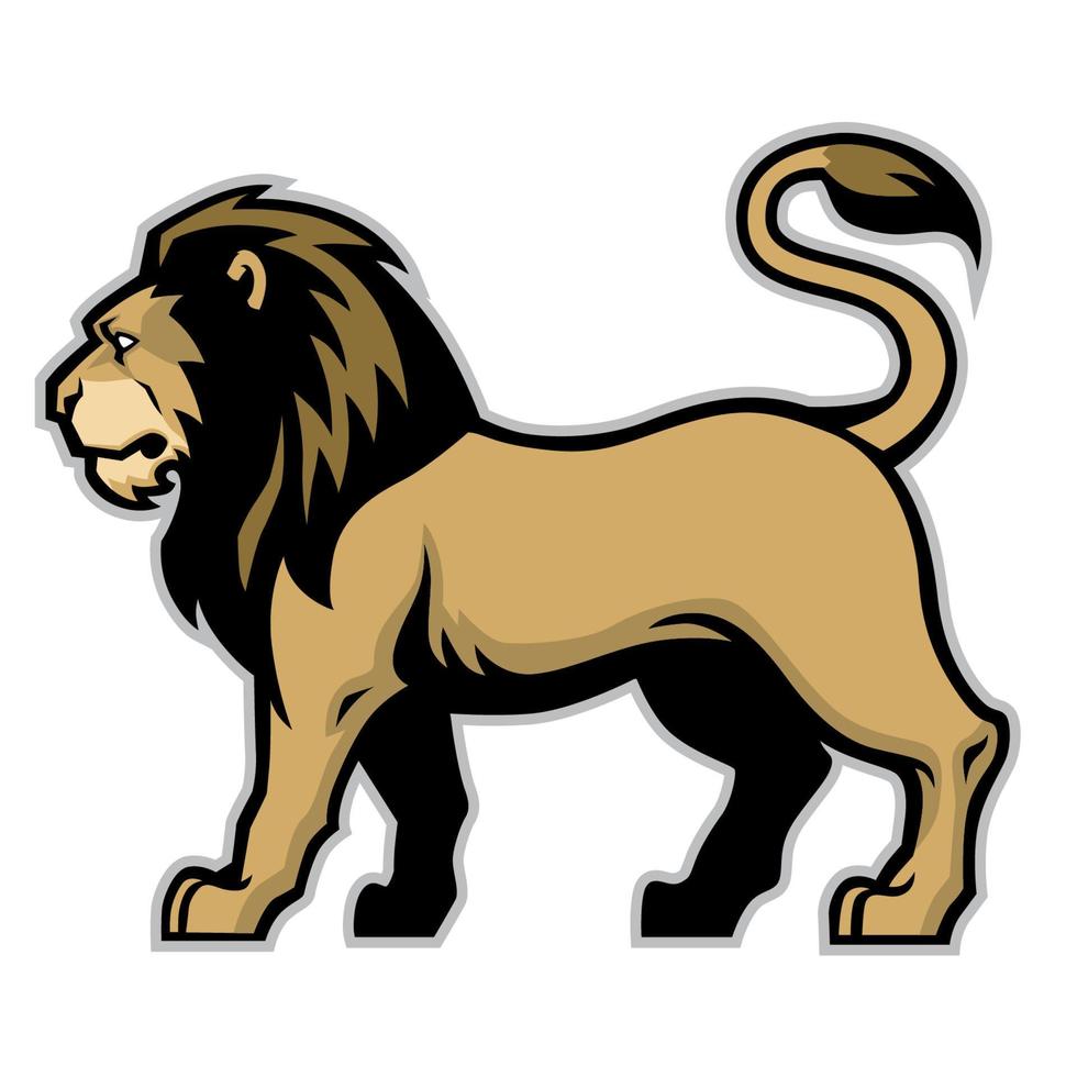 león mascota deporte logo estilo vector