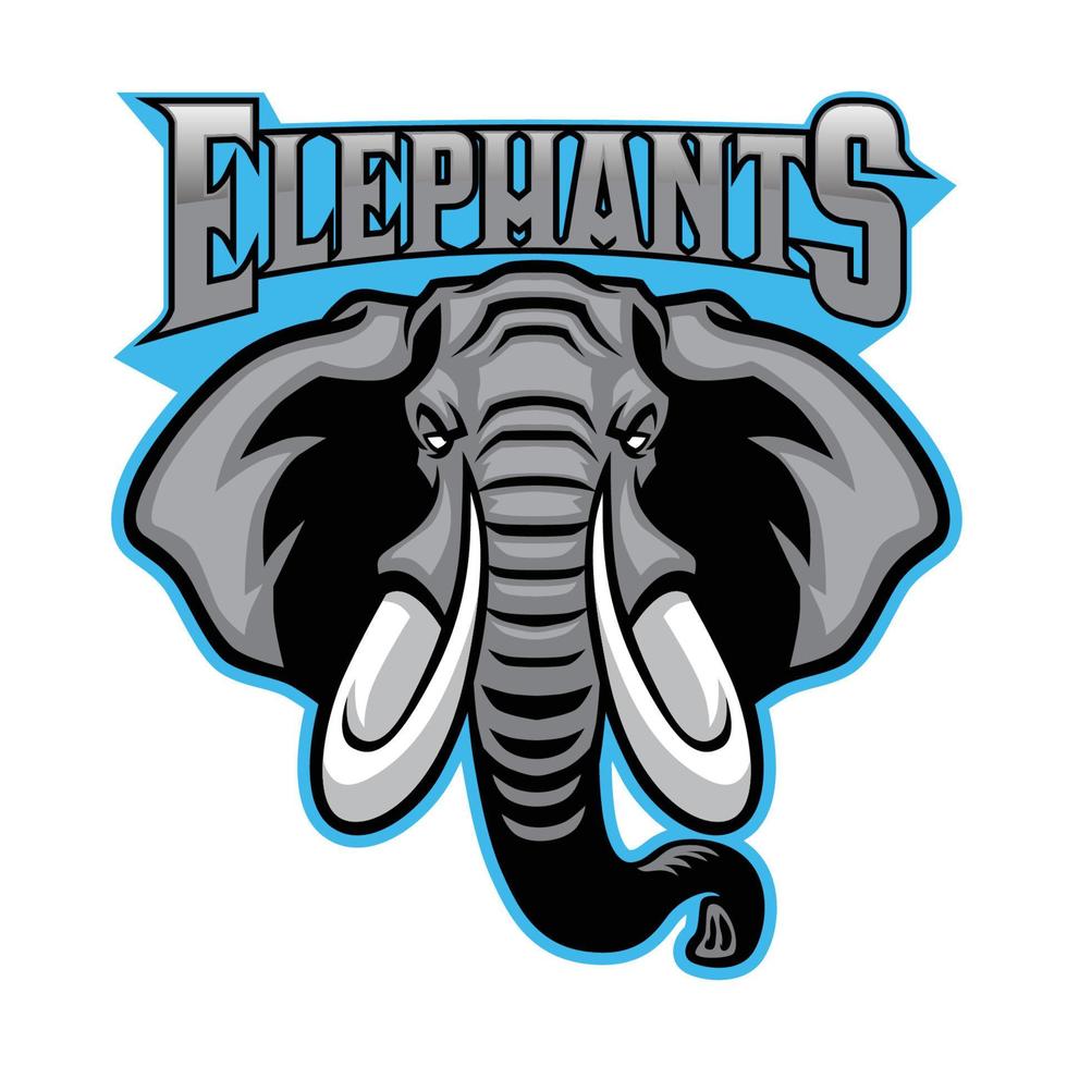 elephant head mascot vector