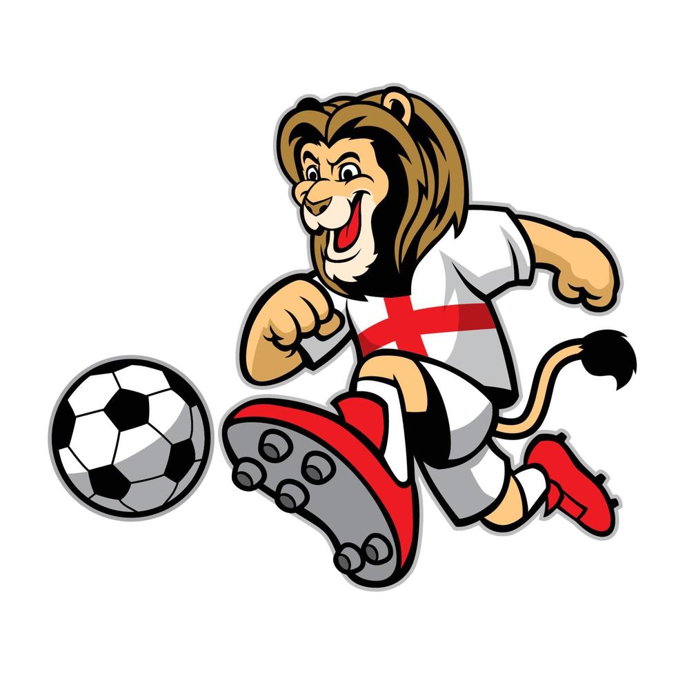 lion playing soccer vector