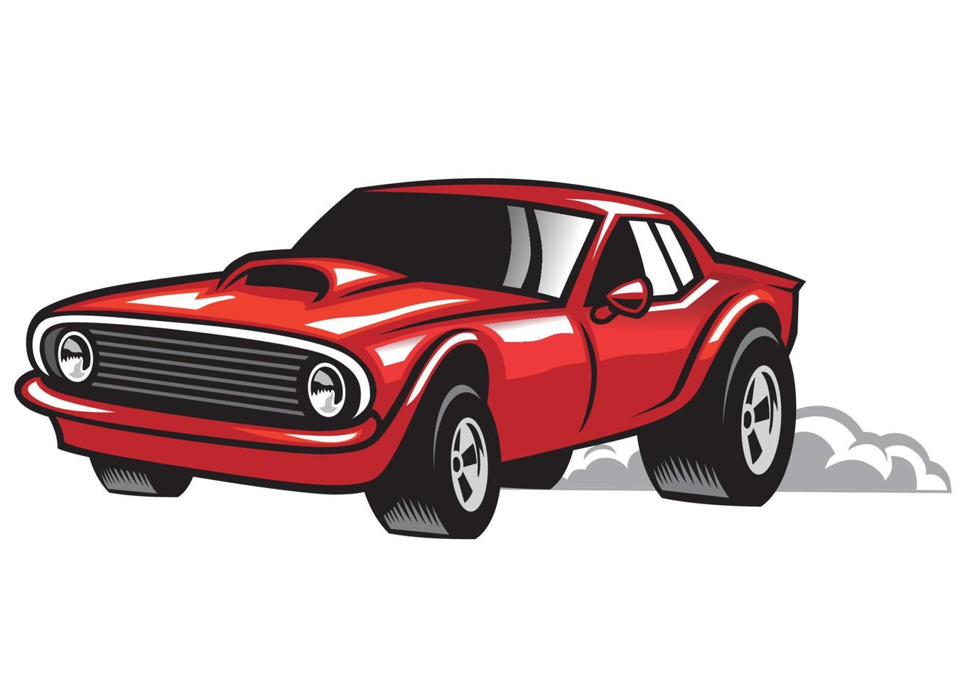 muscle car cartoon style vector