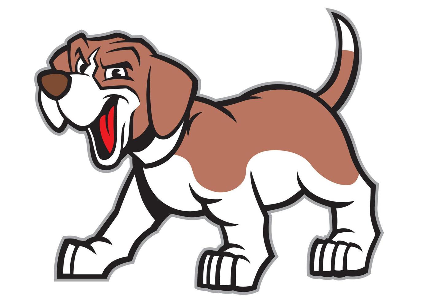 cartoon of cute beagle dog character vector