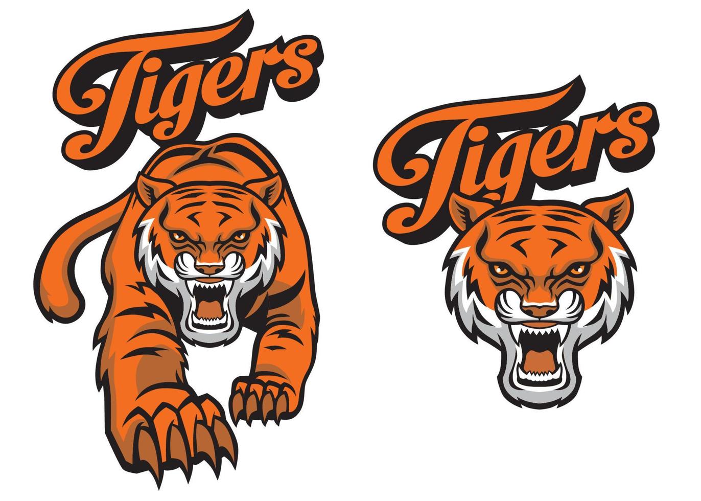 tiger mascot sport logo style set 20121693 Vector Art at Vecteezy