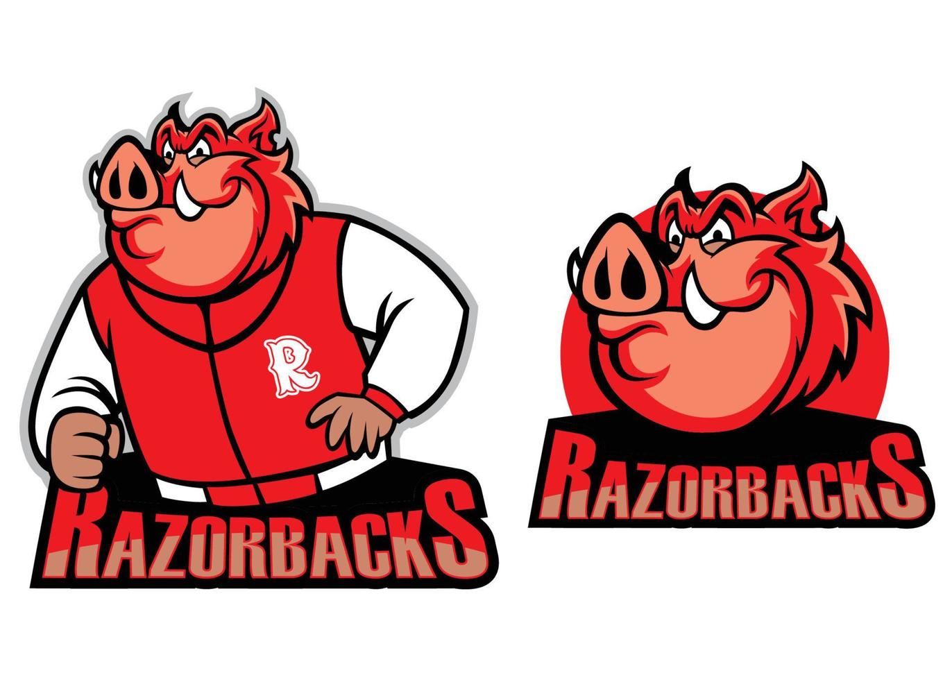 razorback school mascot vector