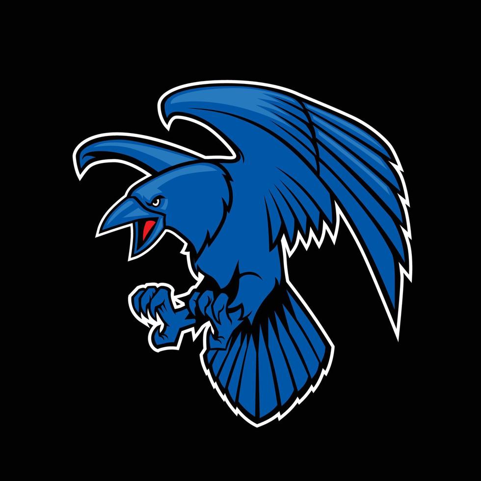 raven mascot logo style vector