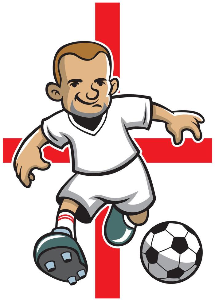 england soccer player with flag background vector