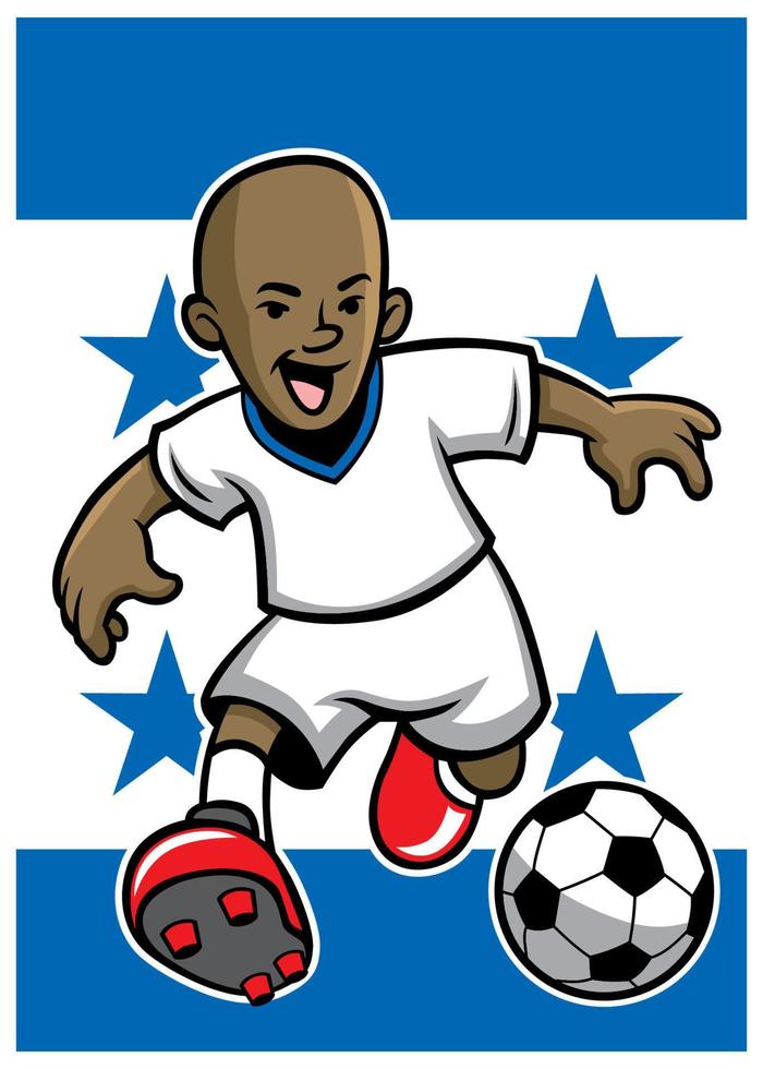 honduras soccer player with flag background vector