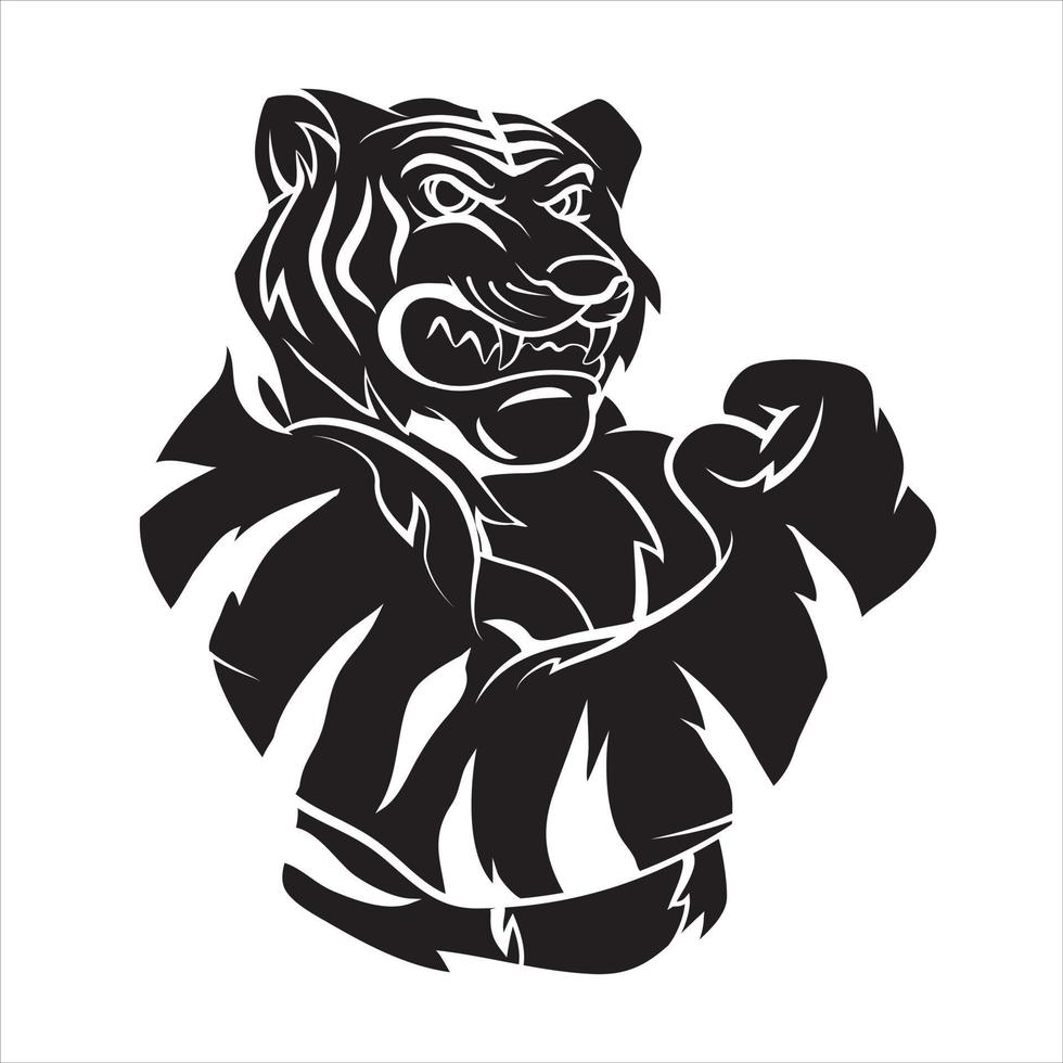 fuerte Tigre tatuaje ilustración vector