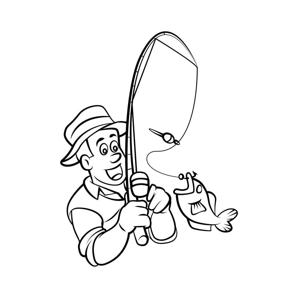 Fisherman Vector Illustration Design