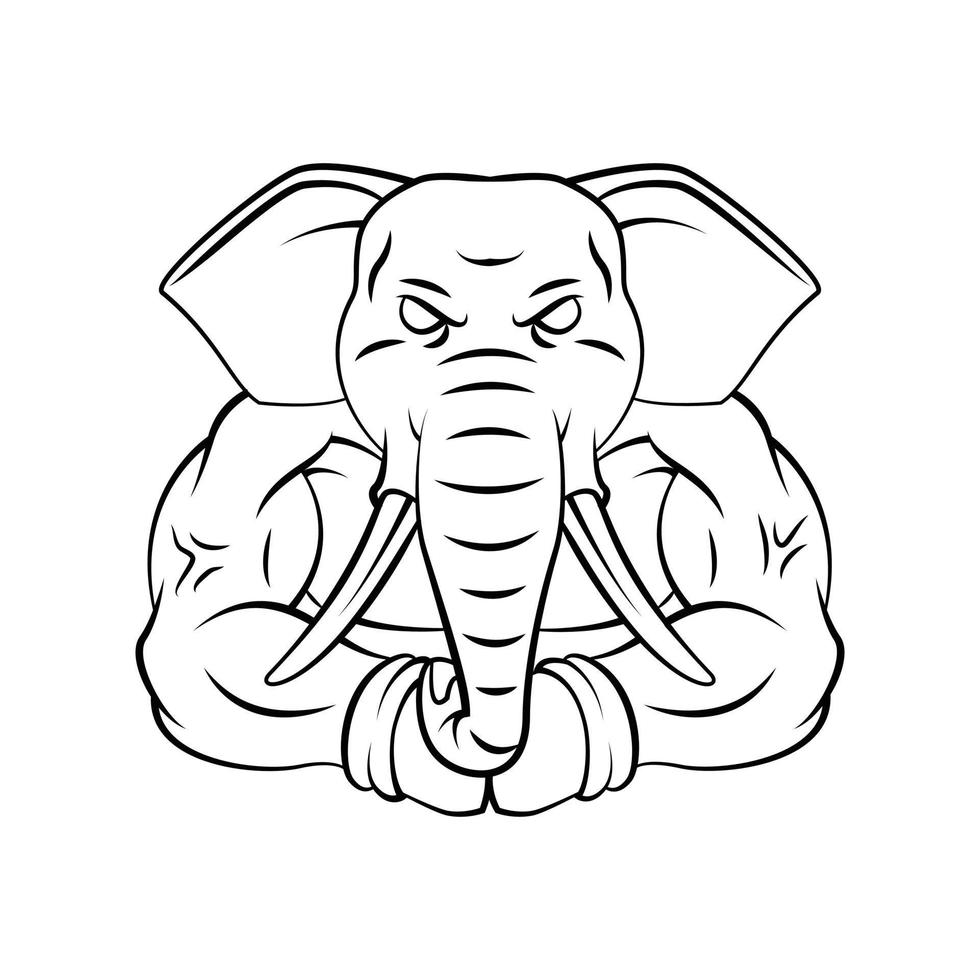 Strong Elephant Mascot Illustration vector
