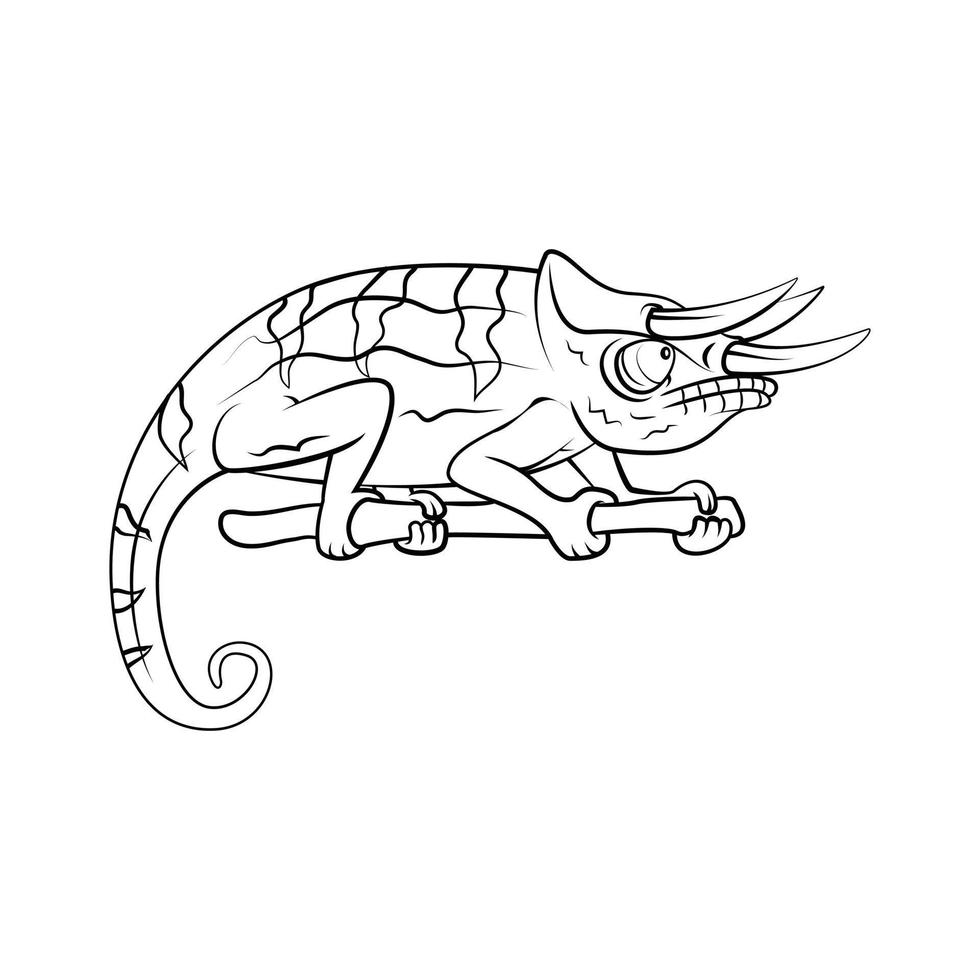 Chameleon Illustration on white background vector