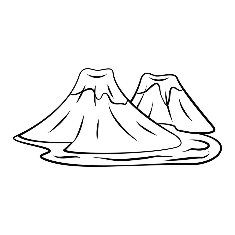 montaña símbolo en blanco antecedentes vector