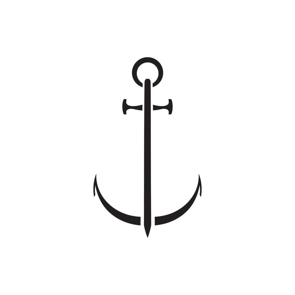 Anchor black symbol illustration vector