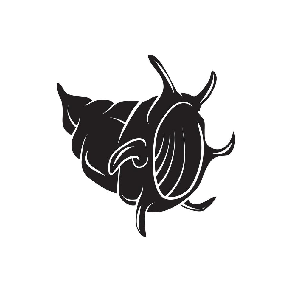 Sea Shell black symbol illustration vector