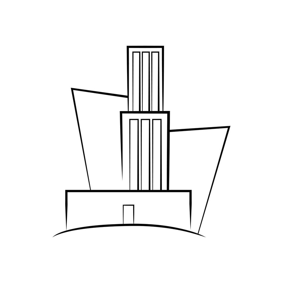 Building illustration on white background vector