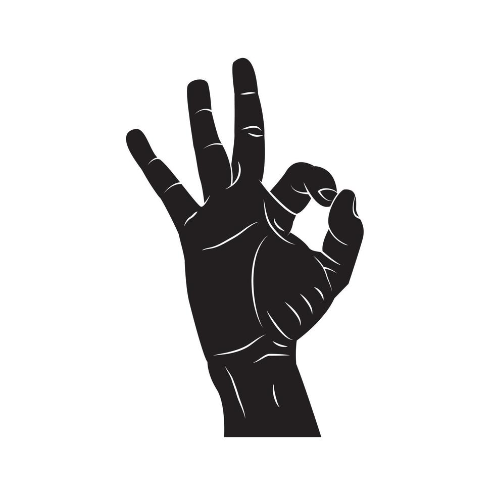 OK Hand black symbol illustration 20122033 Vector Art at Vecteezy