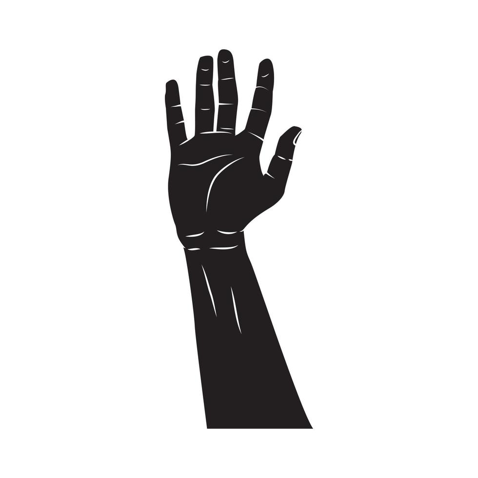 voluntario mano negro ilustración vector