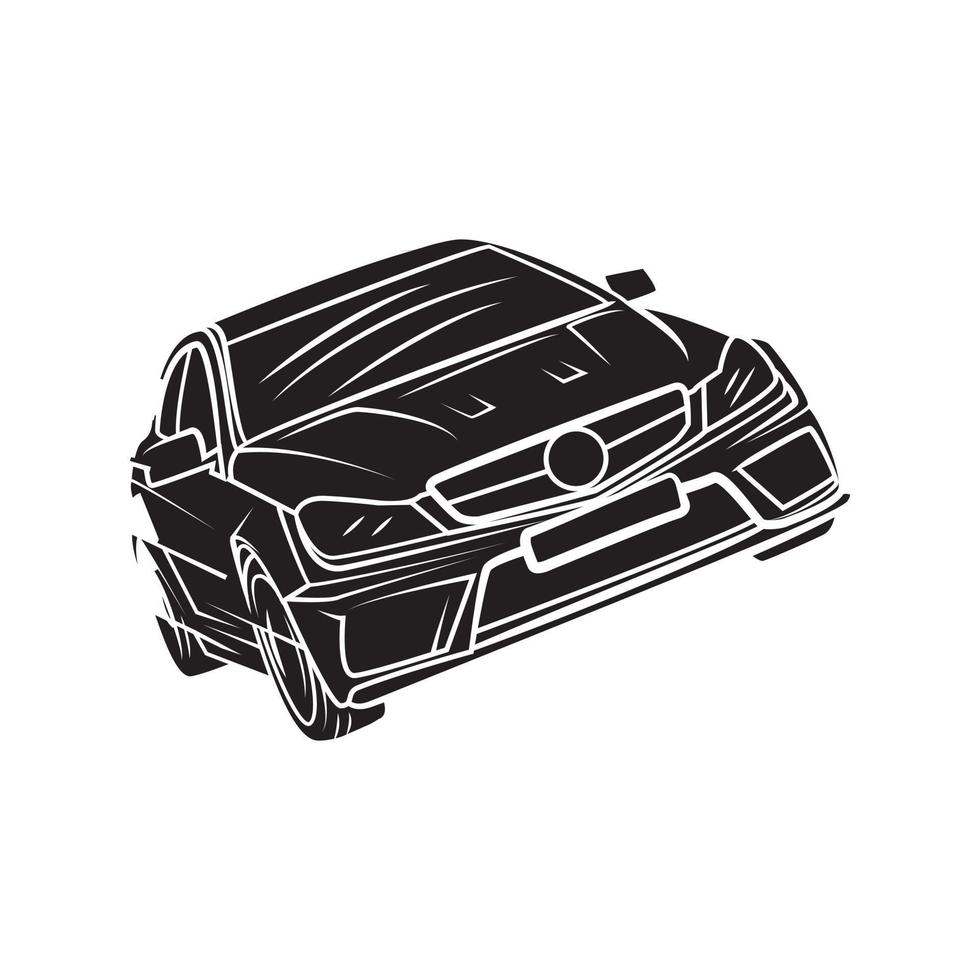 coche deporte negro símbolo ilustración vector