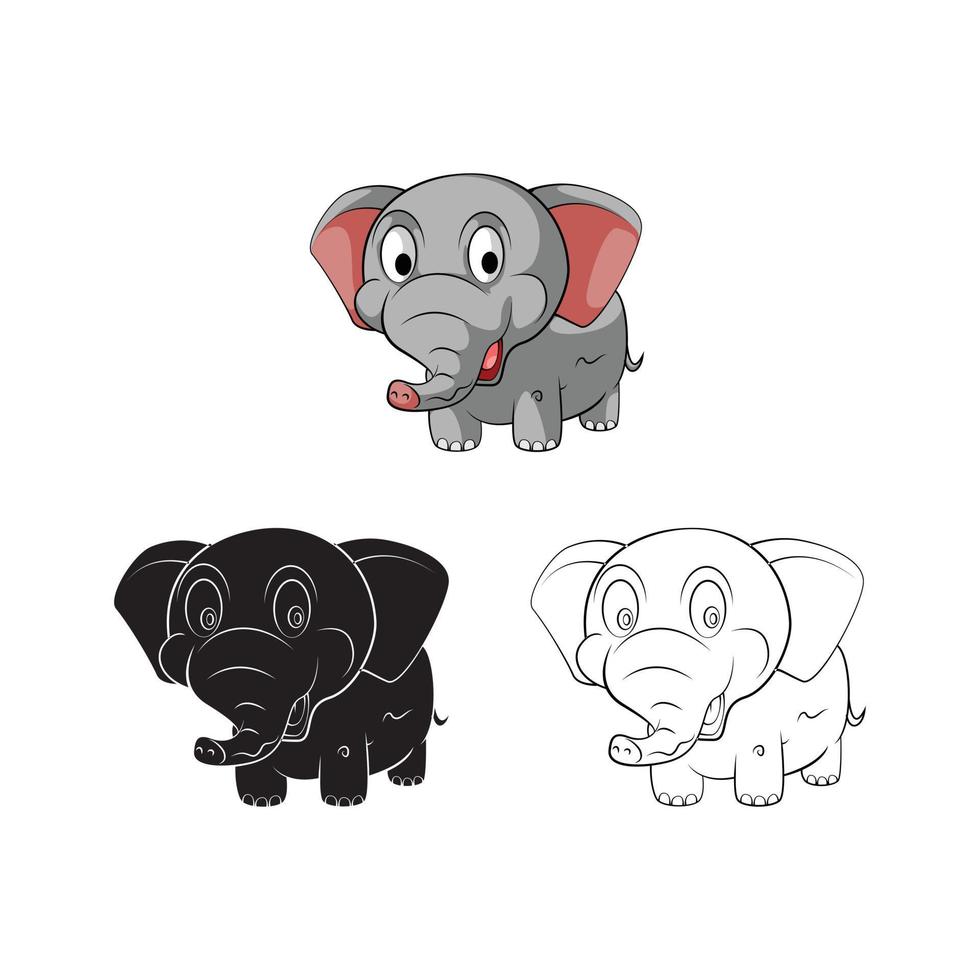 Elephant Babies illustration collection on white background vector