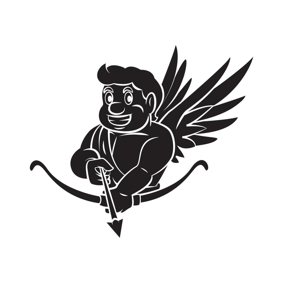 Black Silhouette of Cupid Arrow vector