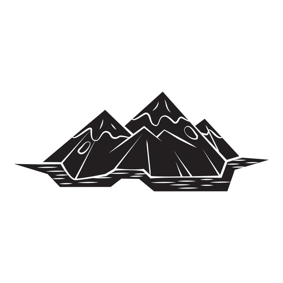 negro silueta de montaña símbolo vector