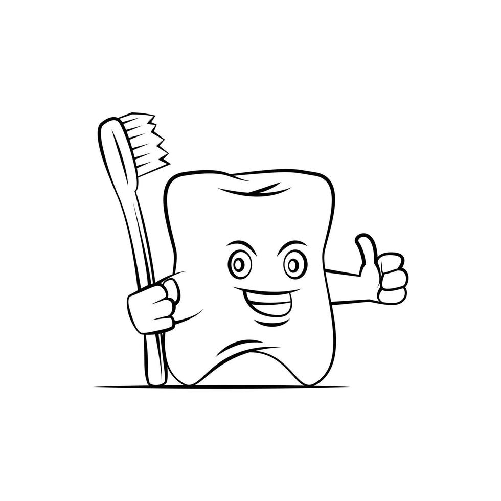 Thumb Up Tooth Mascot Illustration vector