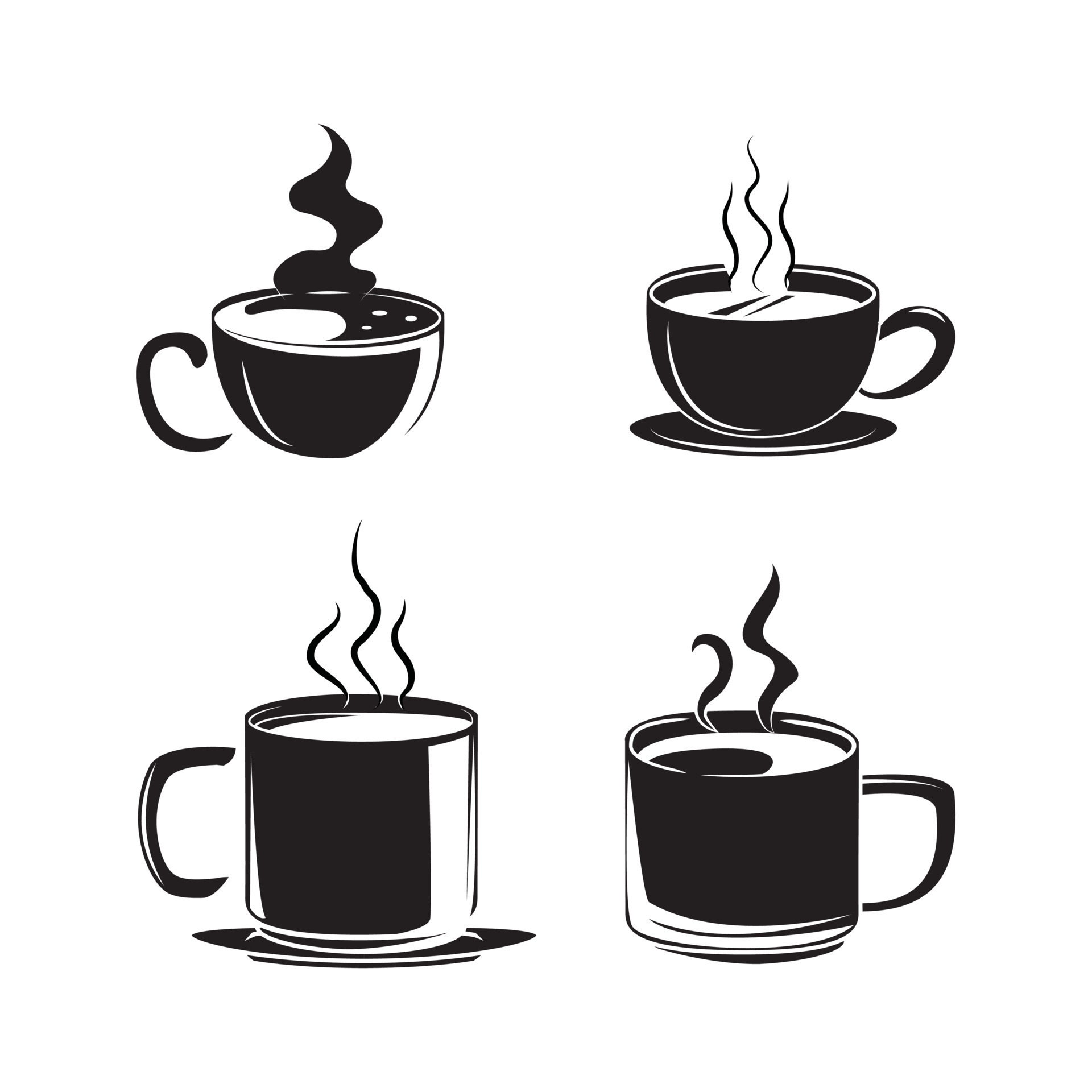Black Silhouette Collection Of Coffee Symbol 20122122 Vector Art at
