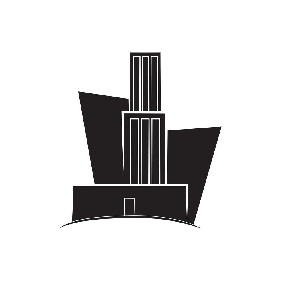 edificio negro símbolo ilustración vector