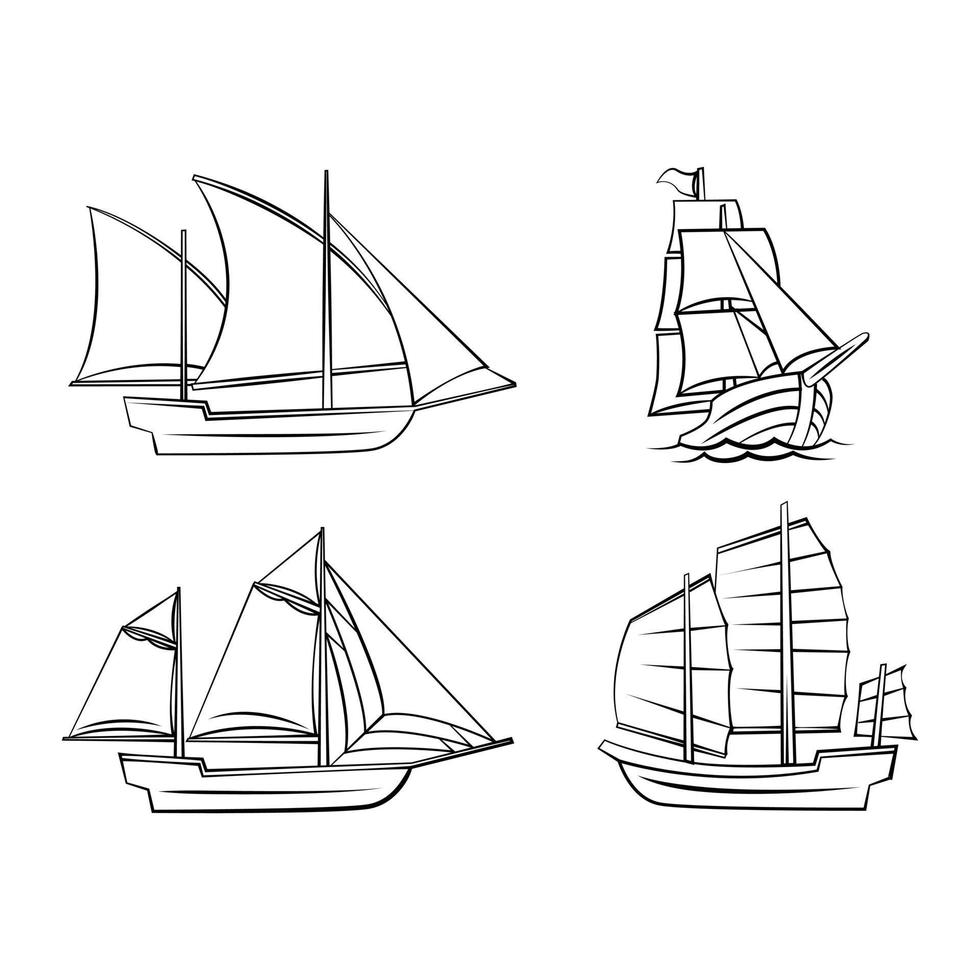 Ship symbol set collection vector