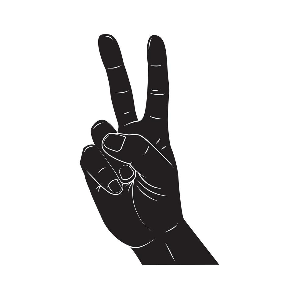 paz mano negro símbolo ilustración vector